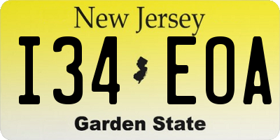 NJ license plate I34EOA