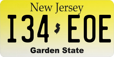 NJ license plate I34EOE