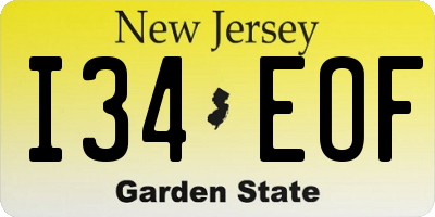NJ license plate I34EOF