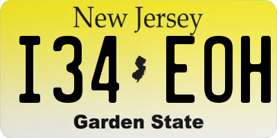 NJ license plate I34EOH