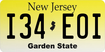 NJ license plate I34EOI