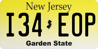 NJ license plate I34EOP