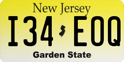 NJ license plate I34EOQ