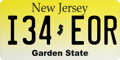 NJ license plate I34EOR
