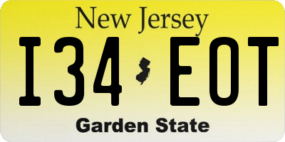 NJ license plate I34EOT