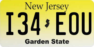 NJ license plate I34EOU
