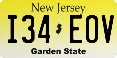 NJ license plate I34EOV