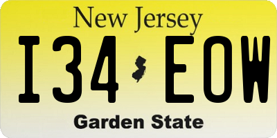 NJ license plate I34EOW
