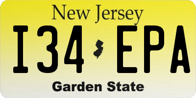 NJ license plate I34EPA