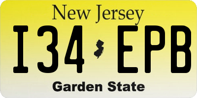 NJ license plate I34EPB