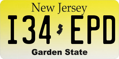 NJ license plate I34EPD