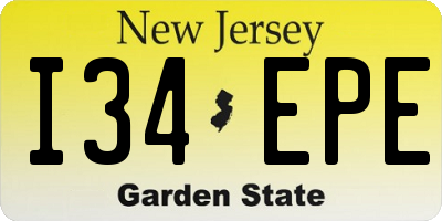 NJ license plate I34EPE