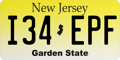 NJ license plate I34EPF