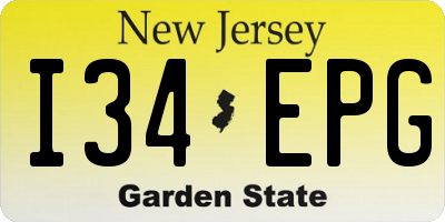 NJ license plate I34EPG