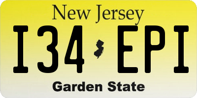 NJ license plate I34EPI