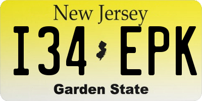 NJ license plate I34EPK