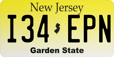 NJ license plate I34EPN