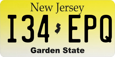NJ license plate I34EPQ