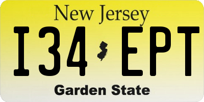 NJ license plate I34EPT