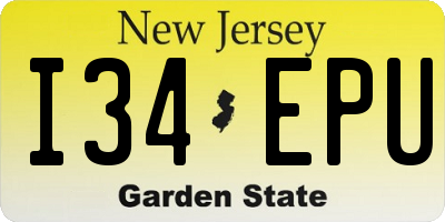 NJ license plate I34EPU