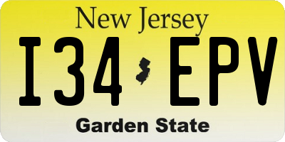 NJ license plate I34EPV