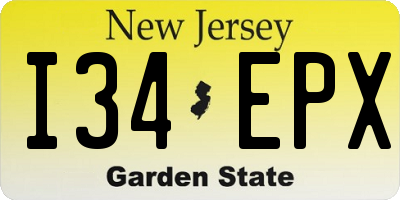 NJ license plate I34EPX