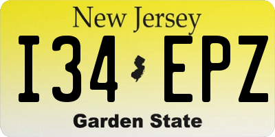NJ license plate I34EPZ