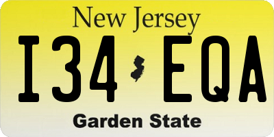 NJ license plate I34EQA