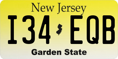 NJ license plate I34EQB