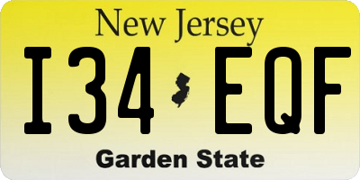 NJ license plate I34EQF