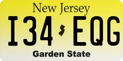 NJ license plate I34EQG