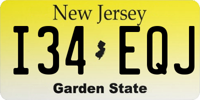 NJ license plate I34EQJ