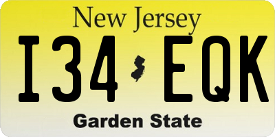 NJ license plate I34EQK