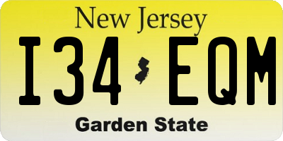 NJ license plate I34EQM
