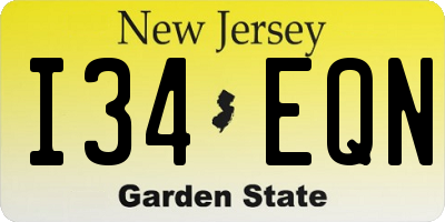 NJ license plate I34EQN