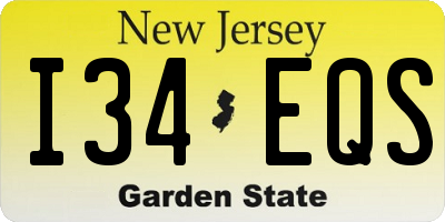 NJ license plate I34EQS