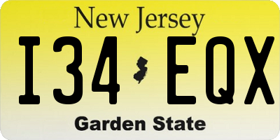 NJ license plate I34EQX
