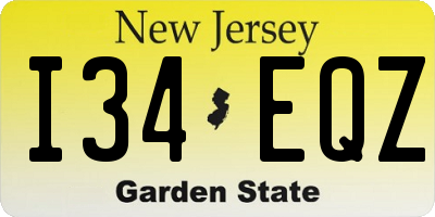 NJ license plate I34EQZ