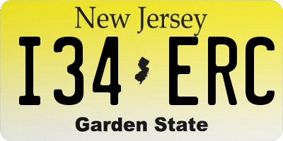 NJ license plate I34ERC