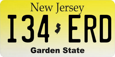 NJ license plate I34ERD