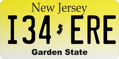 NJ license plate I34ERE