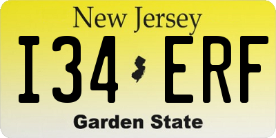 NJ license plate I34ERF