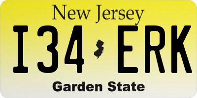NJ license plate I34ERK