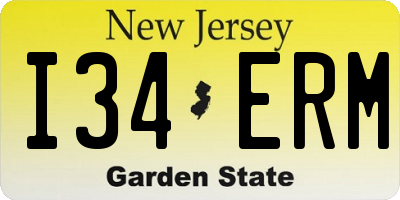 NJ license plate I34ERM