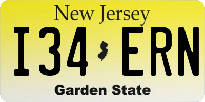 NJ license plate I34ERN