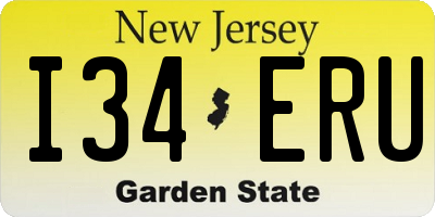 NJ license plate I34ERU