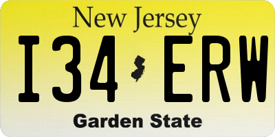 NJ license plate I34ERW