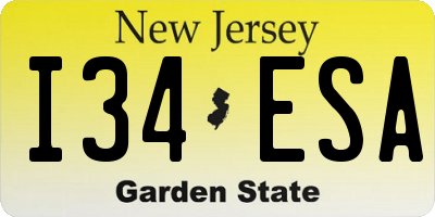 NJ license plate I34ESA