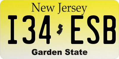 NJ license plate I34ESB