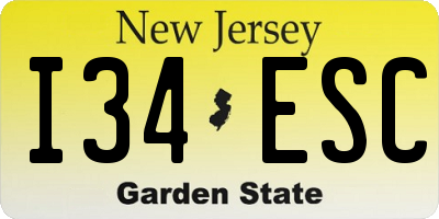 NJ license plate I34ESC